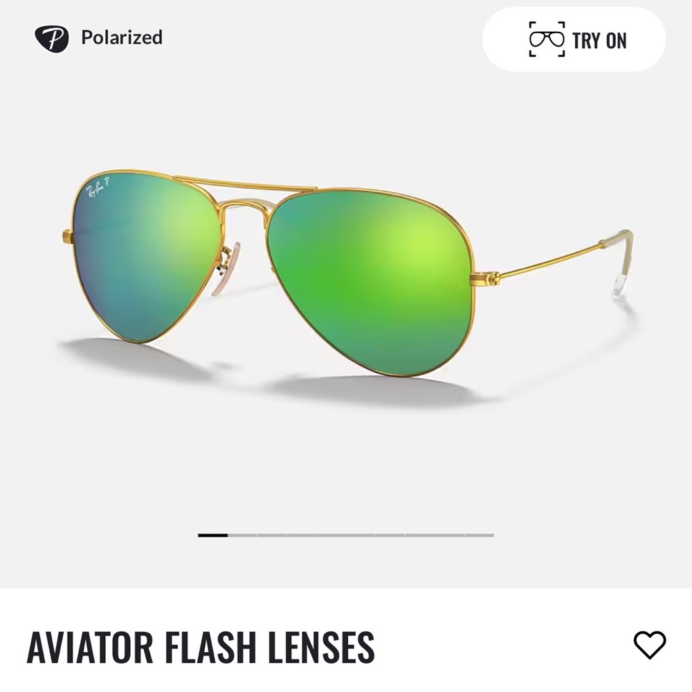 Ray Ban Aviator Flash Lenses Matte gold with green lenses